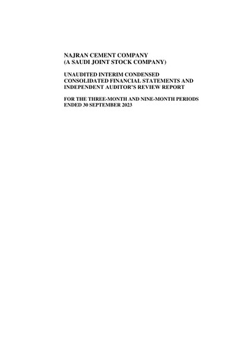 Thumbnail Najran Cement Company Quarterly Report 2023-q3