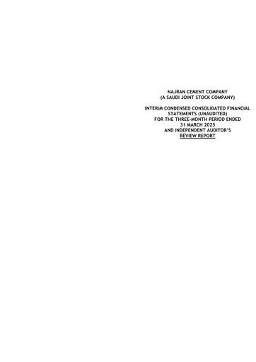 Thumbnail Najran Cement Company Quarterly Report 2025-q1