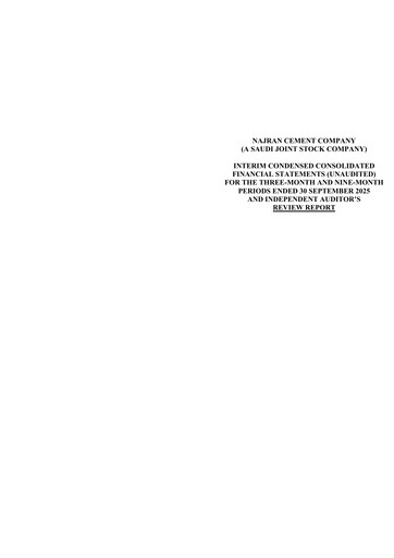 Thumbnail Najran Cement Company Quarterly Report 2025-q3
