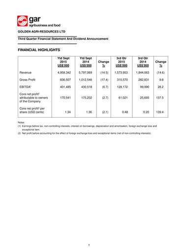 Thumbnail Golden Agri-Resources Quarterly Report 2015-q3