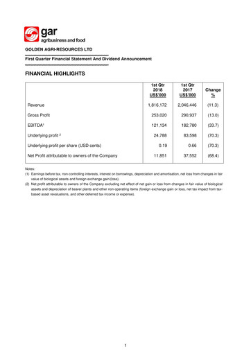 Thumbnail Golden Agri-Resources Quarterly Report 2018-q1