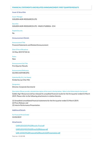 Thumbnail Golden Agri-Resources Quarterly Report 2019-q1