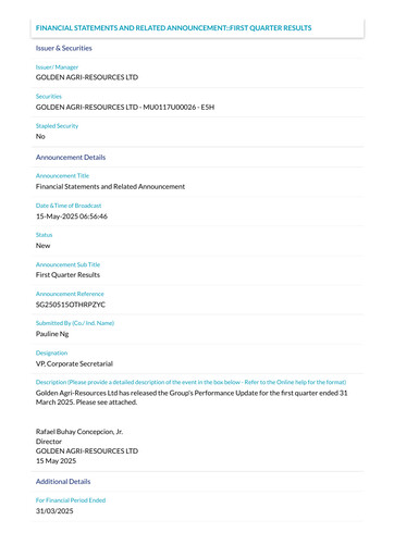 Thumbnail Golden Agri-Resources Quarterly Report 2025-q1
