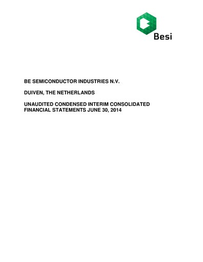 Thumbnail BE Semiconductor
 Half-year Report 2014-h1