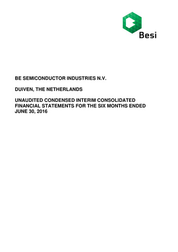 Thumbnail BE Semiconductor
 Half-year Report 2016-h1