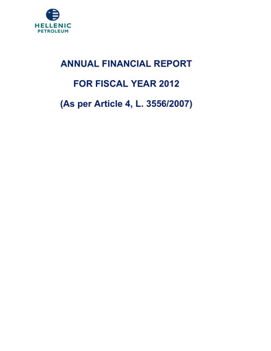 Miniature HELLENiQ ENERGY Bilan financier 2012