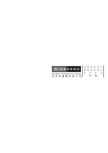 Thumbnail Giordano Annual Report 2003