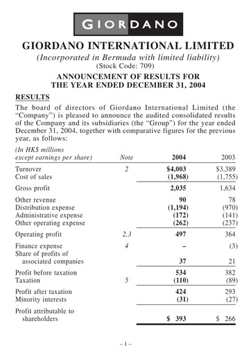 Thumbnail Giordano Financial Report 2004