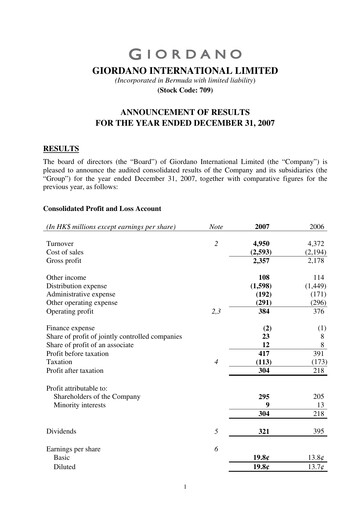 Thumbnail Giordano Financial Report 2007
