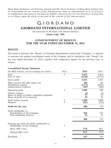 Thumbnail Giordano Financial Report 2012