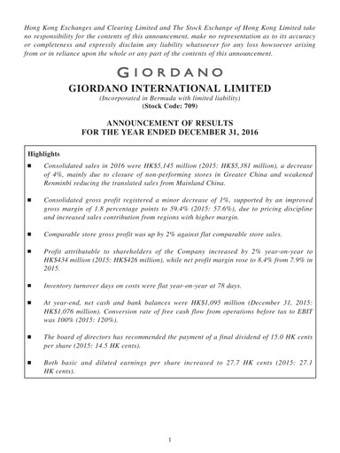 Thumbnail Giordano Financial Report 2016
