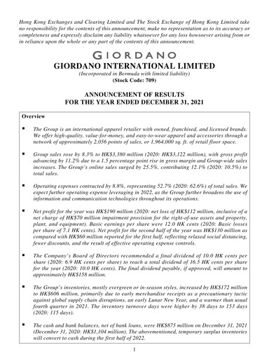 Thumbnail Giordano Financial Report 2021