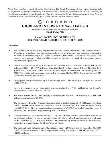 Thumbnail Giordano Financial Report 2023