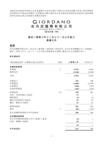 Thumbnail Giordano Financial Report 2008