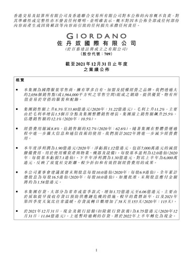 Thumbnail Giordano Financial Report 2021