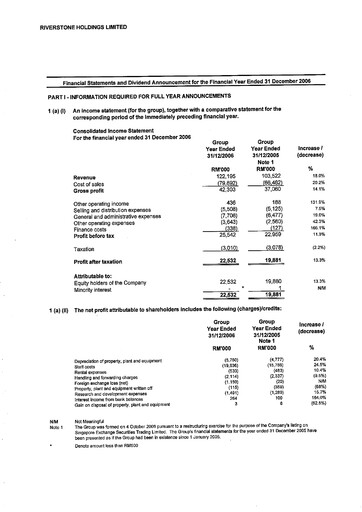 Thumbnail Riverstone Holdings Financial Statement 2006