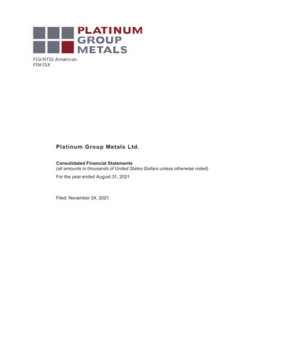 Thumbnail Platinum Group Metals
 Financial Statement fy2021