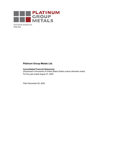 Thumbnail Platinum Group Metals
 Financial Statement fy2025