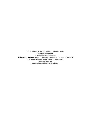 Thumbnail SAPTCO (Saudi Public Transport Company) Quarterly Report 2025-q1