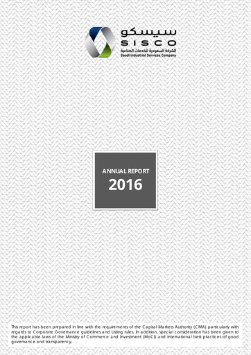 Thumbnail Sustained Infrastructure Holding Company (sisco) Annual Report 2016
