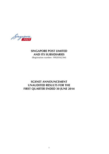 Thumbnail Singapore Post Quarterly Report 2014-2015-q1