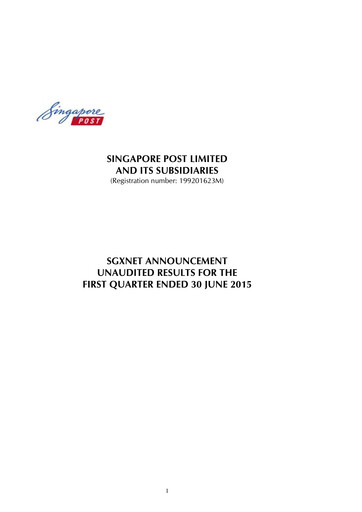 Thumbnail Singapore Post Quarterly Report 2015-2016-q1