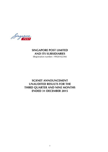 Thumbnail Singapore Post Quarterly Report 2015-2016-q3