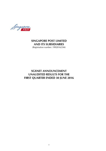 Thumbnail Singapore Post Quarterly Report 2016-2017-q1