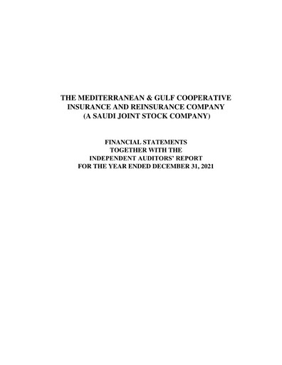 Thumbnail Medgulf (The Mediterranean and Gulf Cooperative Insurance and Reinsurance Company) Financial Statement 2021