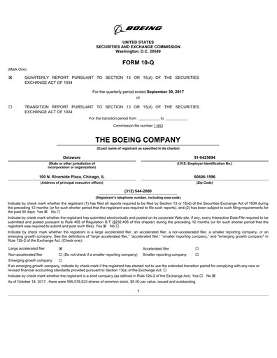 Miniature Boeing Rapport trimestriel 2017-q3