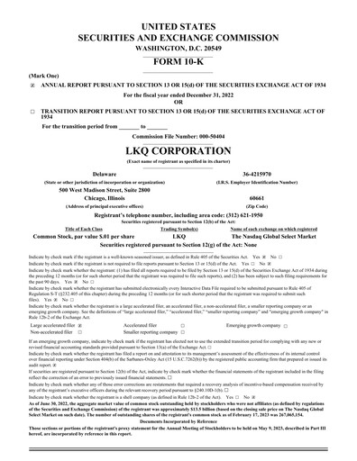 Thumbnail LKQ Corporation Annual Report 2022
