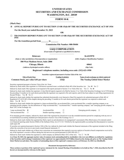 Thumbnail LKQ Corporation Annual Report 2023
