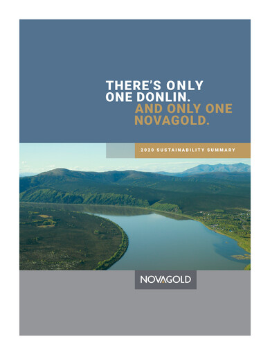 Thumbnail NovaGold Resources
 Sustainability Report 2020