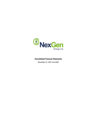 Miniature NexGen Energy
 Bilan financier 2021