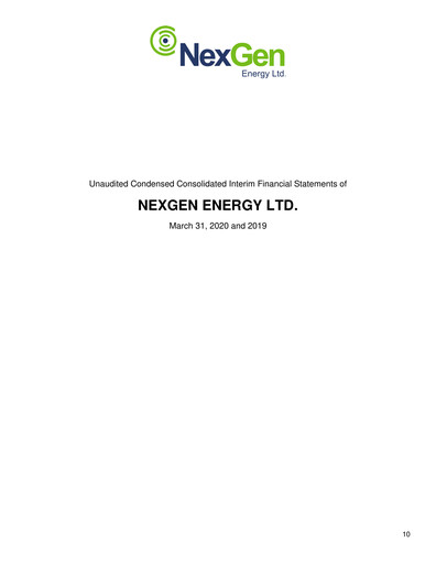 Thumbnail NexGen Energy
 Quarterly Report 2020-q1