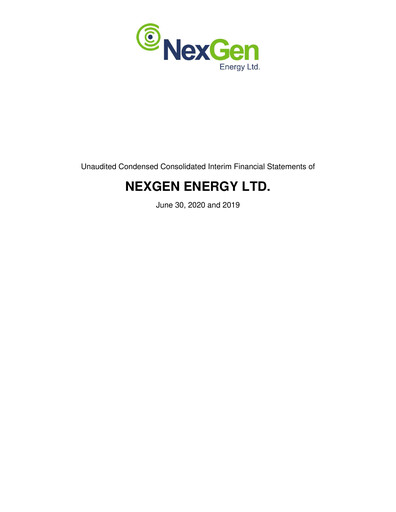Thumbnail NexGen Energy
 Quarterly Report 2020-q2