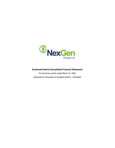 Thumbnail NexGen Energy
 Quarterly Report 2024-q1
