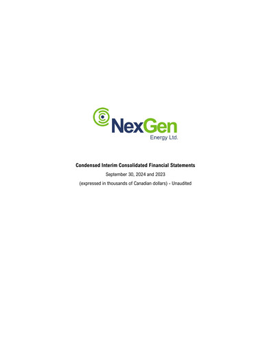 Thumbnail NexGen Energy
 Quarterly Report 2024-q3
