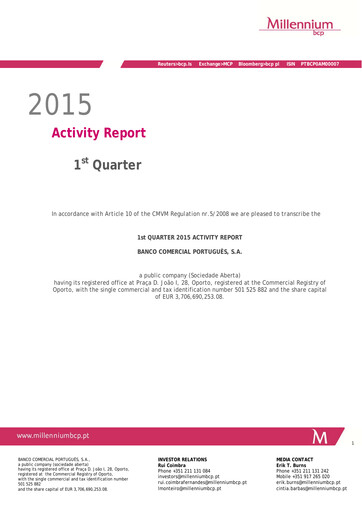 Miniature Banco Comercial Português (Millennium bcp) Rapport trimestriel 2015-q1