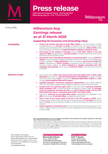 Thumbnail Banco Comercial Português (Millennium bcp) Quarterly Report 2026-q1