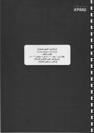 Thumbnail Thob Al Aseel Company Financial Statement 2016