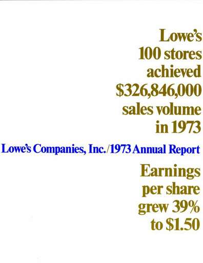 Thumbnail Lowe's Companies Annual Report 1973