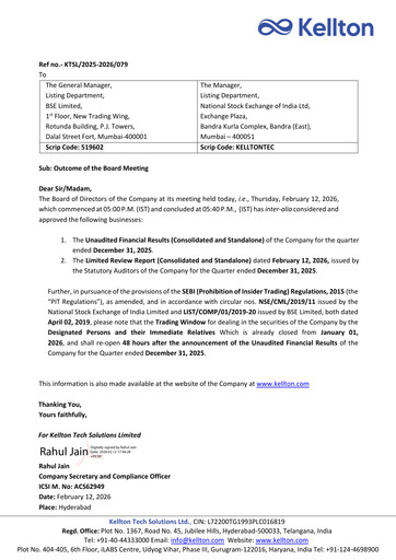 Thumbnail Kellton Tech Solutions Quarterly Report 2025-q3