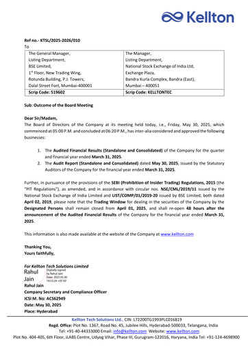 Thumbnail Kellton Tech Solutions Quarterly Report 2025-q4