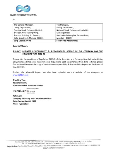 Thumbnail Kellton Tech Solutions Sustainability Report 2022-2023