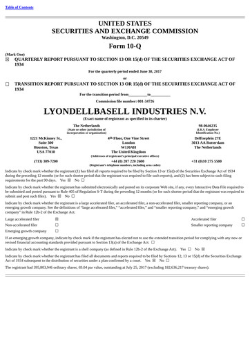 Thumbnail LyondellBasell Quarterly Report 2017-q2