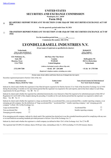 Thumbnail LyondellBasell Quarterly Report 2024-q2