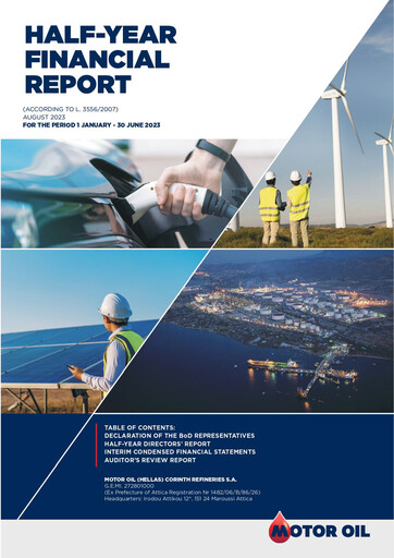 Miniature Motor Oil (Hellas) Corinth Refineries Rapport semestriel 2023