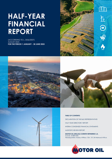 Miniature Motor Oil (Hellas) Corinth Refineries Rapport semestriel 2025