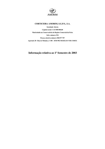 Thumbnail Corticeira Amorim Half-year Report 2003-h1